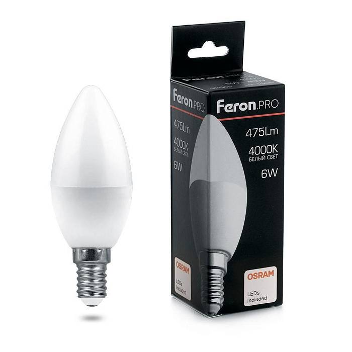 Лампа светодиодная Feron E14 6W 4000K Матовая LB-1306 38045 В наличии, Производитель:Feron, Тип: Светодиодные, Артикул: 38045 Доставка по РФ, актуальные цены и остатки, интернет-магазин Торгостров