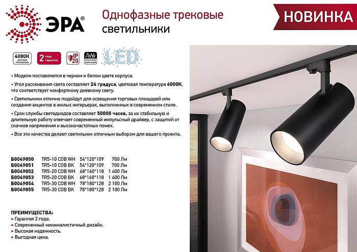Трековый светодиодный светильник ЭРА TR5-10 COB WH Б0049050 Трековый светодиодный светильник ЭРА TR5-10 COB WH Б0049050 за 896 ₽ в наличии с доставкой по России. Трековые светильники. Интернет-магазин каталог товаров актуальные цены и остатки