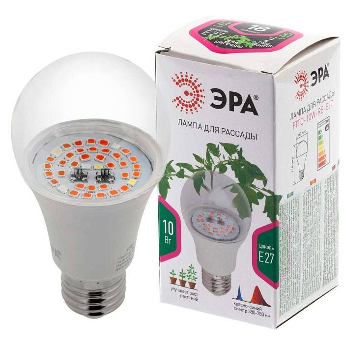 Купить Лампа светодиодная для растений ЭРА E27 10W 1310K прозрачная Fito-10W-RB-E27 Б0050600 за 387 ₽ в наличии с доставкой по России. Интернет-магазин каталог товаров
