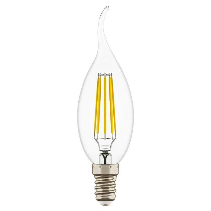 Купить Лампа светодиодная филаментная Lightstar LED Filament Е14 6W 4000K свеча на ветру прозрачная 933604 за 470 ₽ в наличии с доставкой по России. Интернет-магазин каталог товаров